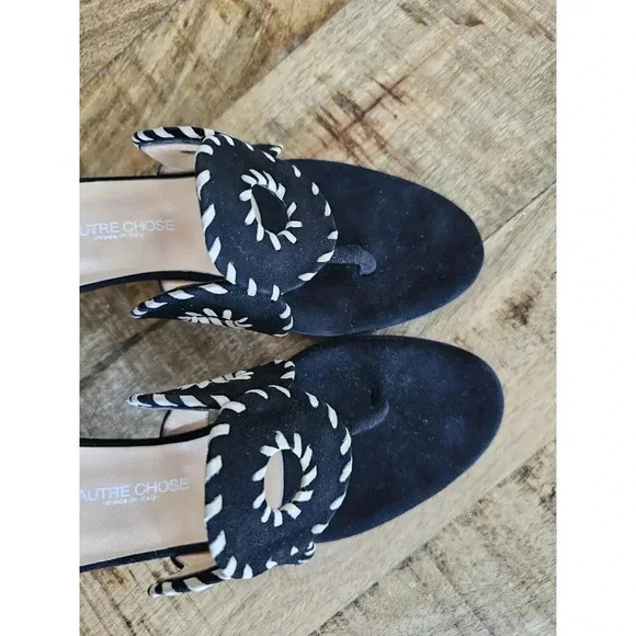 Ol'Autre Chose Black Leather Mule Heels Womens Size 6 Made in Italy NWOT - Picture 4 of 6